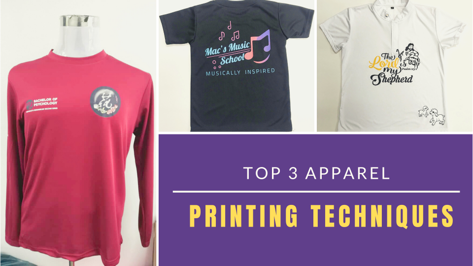 Top 3 Apparel Printing Techniques custom made apparel printing